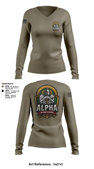 Womens Long Sleeve Vneck Shirt 1, 795th military police, Army, Teamtime, Team time, sublimation, custom sports apparel, team uniforms, spirit wear, spiritwear, sports uniforms, custom shirts, team store, custom team store, fundraiser sports, apparel fundraiser