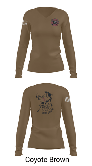 Women's Long Sleeve Vneck Shirt, 386th ECES/CEF, Fire Department, Teamtime, Team time, sublimation, custom sports apparel, team uniforms, spirit wear, spiritwear, sports uniforms, custom shirts, team store, custom team store, fundraiser sports, apparel fundraiser