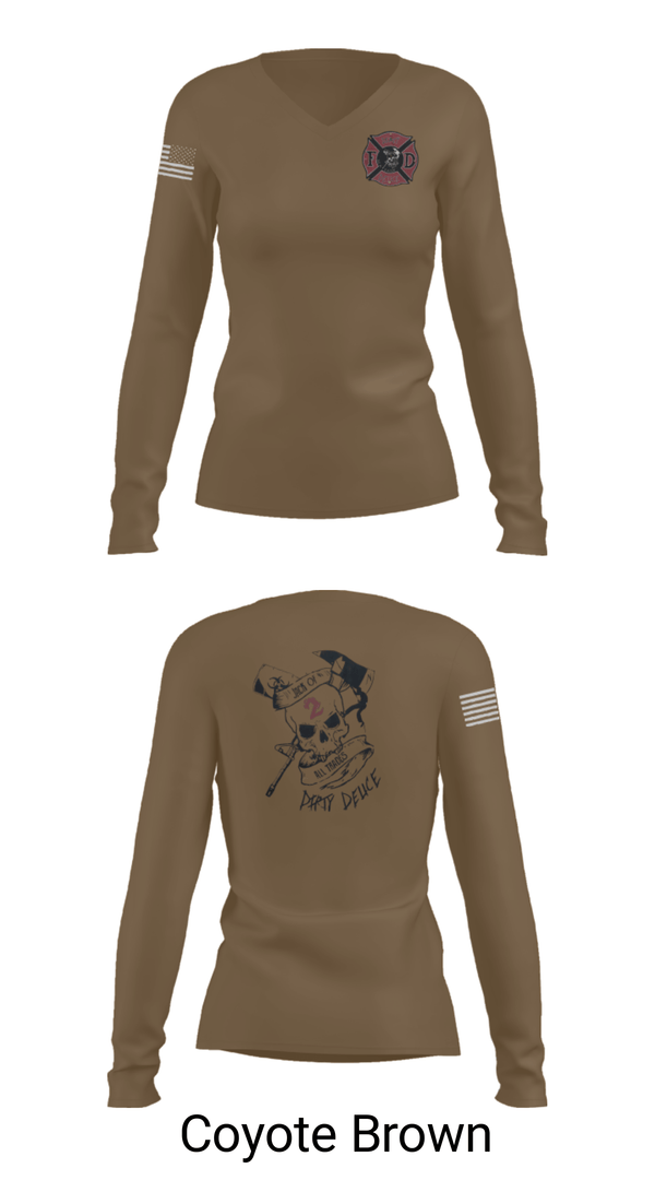 Women's Long Sleeve Vneck Shirt, 386th ECES/CEF, Fire Department, Teamtime, Team time, sublimation, custom sports apparel, team uniforms, spirit wear, spiritwear, sports uniforms, custom shirts, team store, custom team store, fundraiser sports, apparel fundraiser