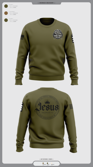 Crew Neck Sweatshirt, Strike force Battalion, Army, Teamtime, Team time, sublimation, custom sports apparel, team uniforms, spirit wear, spiritwear, sports uniforms, custom shirts, team store, custom team store, fundraiser sports, apparel fundraiser