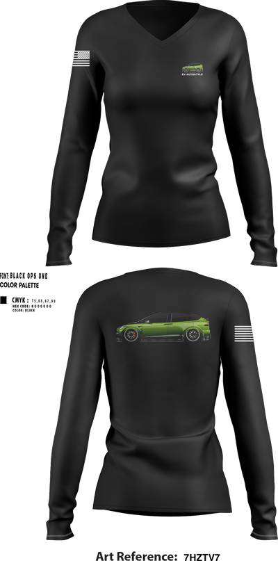 EV AutostyleEV Autostyle 25310050 Women's Long Sleeve V-neck Shirt - 27