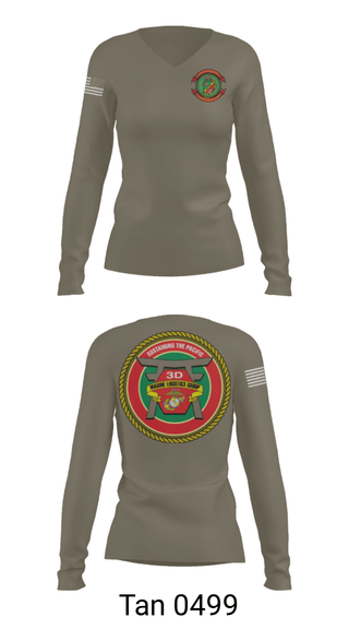 Womens Long Sleeve Vneck Shirt, CLR 37, Marines, Teamtime, Team time, sublimation, custom sports apparel, team uniforms, spirit wear, spiritwear, sports uniforms, custom shirts, team store, custom team store, fundraiser sports, apparel fundraiser
