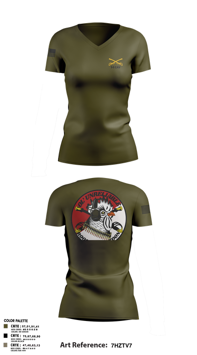 1-1 cav 82993951 Women's Short Sleeve V-neck Shirt - 1