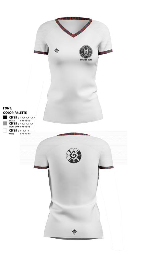Womens Short Sleeve Vneck Shirt, Montbello HS Boys Soccer, Men's Soccer, Teamtime, Team time, sublimation, custom sports apparel, team uniforms, spirit wear, spiritwear, sports uniforms, custom shirts, team store, custom team store, fundraiser sports, apparel fundraiser