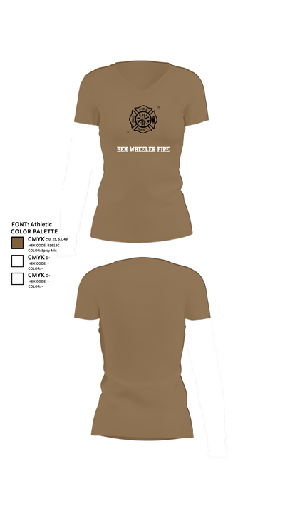Ben Wheeler Fire 43777175 Women's Short Sleeve V-neck Shirt - 4