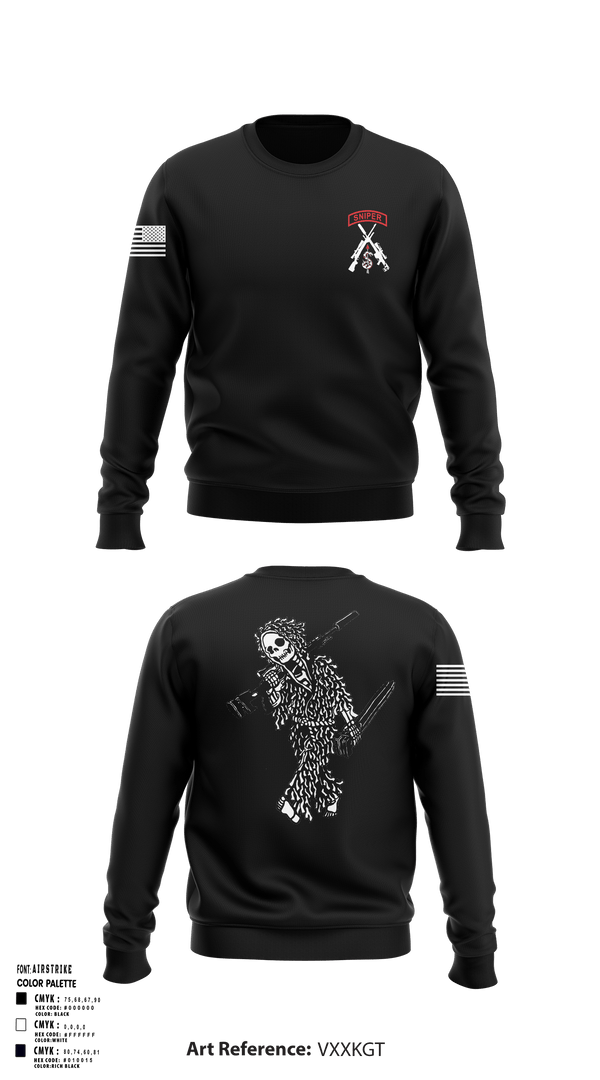 Crew Neck Sweatshirt, 2-5 CAV Snipers, Army, Teamtime, Team time, sublimation, custom sports apparel, team uniforms, spirit wear, spiritwear, sports uniforms, custom shirts, team store, custom team store, fundraiser sports, apparel fundraiser