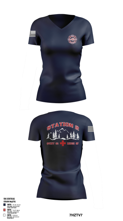 Station 2 10028209 Women's Short Sleeve V-neck Shirt - 1