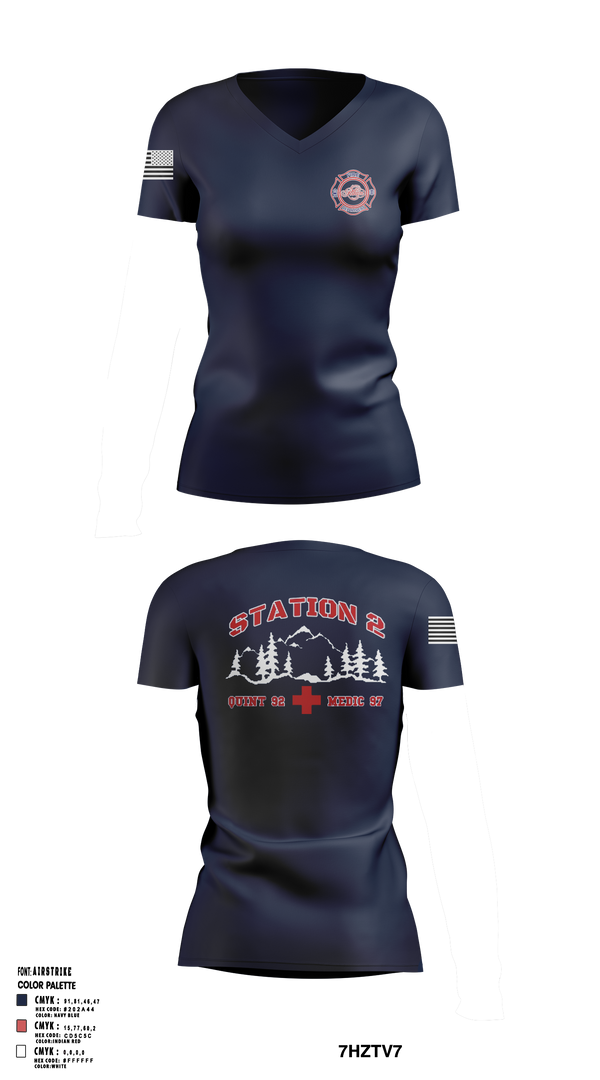 Womens Short Sleeve Vneck Shirt, Station 2, Fire Department, Teamtime, Team time, sublimation, custom sports apparel, team uniforms, spirit wear, spiritwear, sports uniforms, custom shirts, team store, custom team store, fundraiser sports, apparel fundraiser