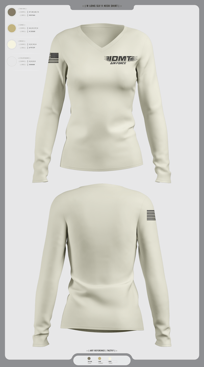IDMT 24369770 Women's Long Sleeve V-neck Shirt - 3