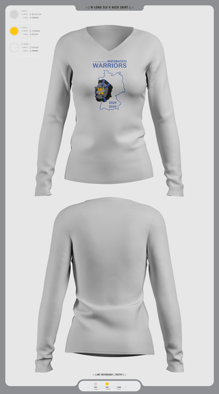 Womens Long Sleeve Vneck Shirt 1, Wiesbaden warriors, Wrestling, Teamtime, Team time, sublimation, custom sports apparel, team uniforms, spirit wear, spiritwear, sports uniforms, custom shirts, team store, custom team store, fundraiser sports, apparel fundraiser