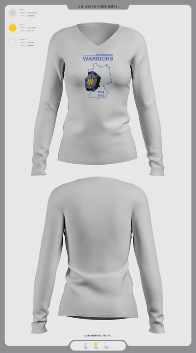 Wiesbaden warriors 36556050 Women's Long Sleeve V-neck Shirt -1 7