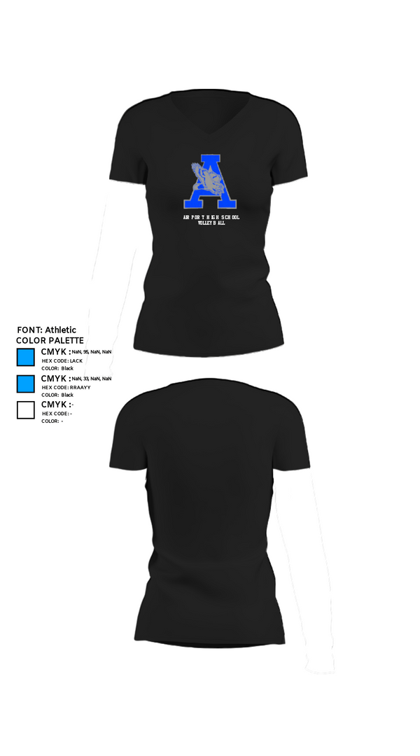 Womens Short Sleeve Vneck Shirt, Airport High School Volleyball, Women's Volleyball, Teamtime, Team time, sublimation, custom sports apparel, team uniforms, spirit wear, spiritwear, sports uniforms, custom shirts, team store, custom team store, fundraiser sports, apparel fundraiser