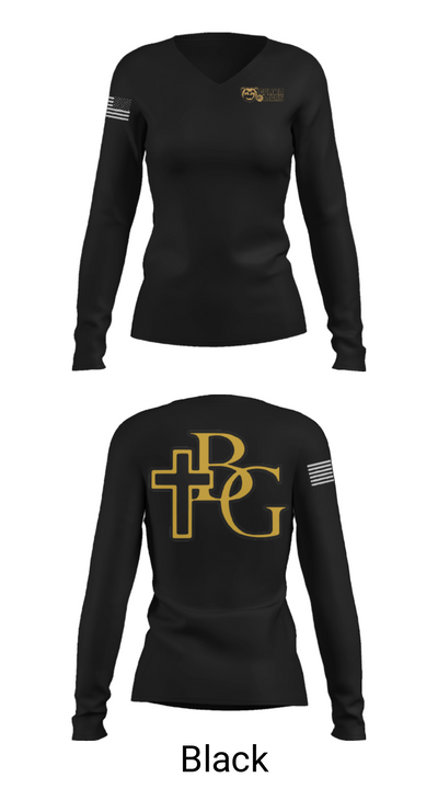 Bishop Garrigan Catholic Junior High School Track 2233966 Women's Long Sleeve V-neck Shirt - 13