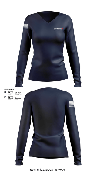 Womens Long Sleeve Vneck Shirt, Engine 6, , Teamtime, Team time, sublimation, custom sports apparel, team uniforms, spirit wear, spiritwear, sports uniforms, custom shirts, team store, custom team store, fundraiser sports, apparel fundraiser