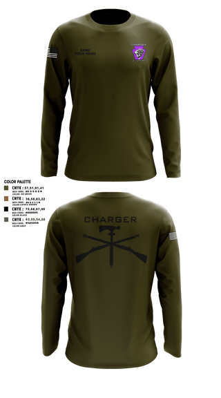 Long Sleeve Performance Shirt, Charger Co. / 2-112th Infantry Battalion, National Guard, Teamtime, Team time, sublimation, custom sports apparel, team uniforms, spirit wear, spiritwear, sports uniforms, custom shirts, team store, custom team store, fundraiser sports, apparel fundraiser