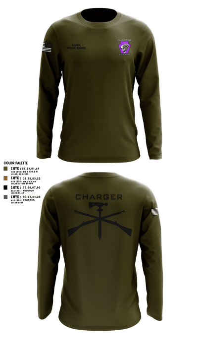 Charger Co. / 2-112th Infantry Battalion 37738588 Long Sleeve Performance Shirt - 31
