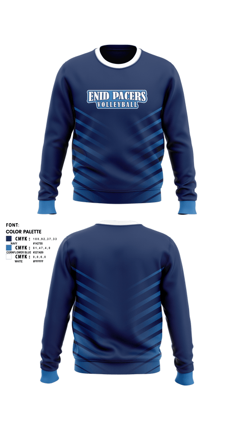 Crew Neck Sweatshirt, Enid Pacers, Women's Volleyball, Teamtime, Team time, sublimation, custom sports apparel, team uniforms, spirit wear, spiritwear, sports uniforms, custom shirts, team store, custom team store, fundraiser sports, apparel fundraiser