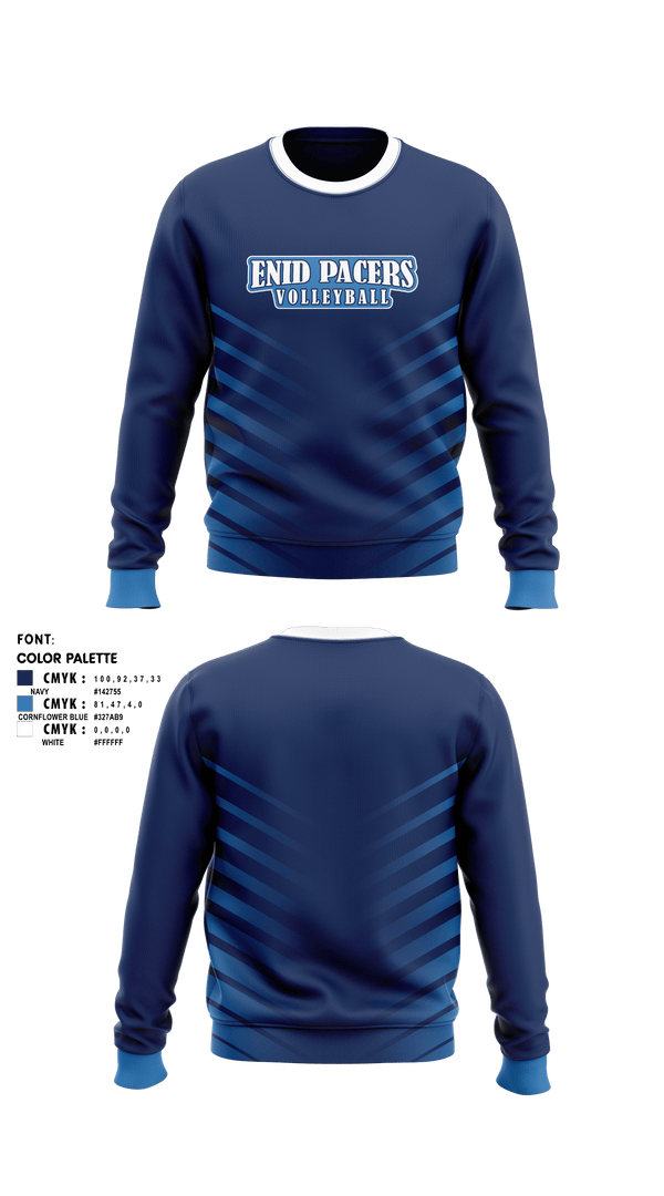 Crew Neck Sweatshirt, Enid Pacers, Women's Volleyball, Teamtime, Team time, sublimation, custom sports apparel, team uniforms, spirit wear, spiritwear, sports uniforms, custom shirts, team store, custom team store, fundraiser sports, apparel fundraiser