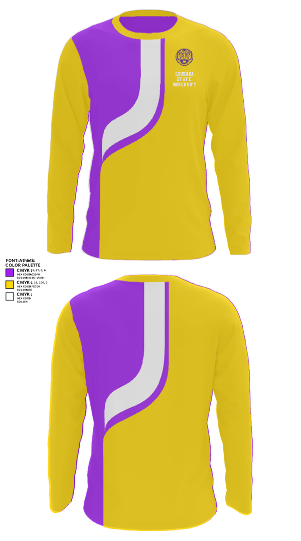 Long Sleeve Performance Shirt, Louisiana State University, Spirit Store, Teamtime, Team time, sublimation, custom sports apparel, team uniforms, spirit wear, spiritwear, sports uniforms, custom shirts, team store, custom team store, fundraiser sports, apparel fundraiser