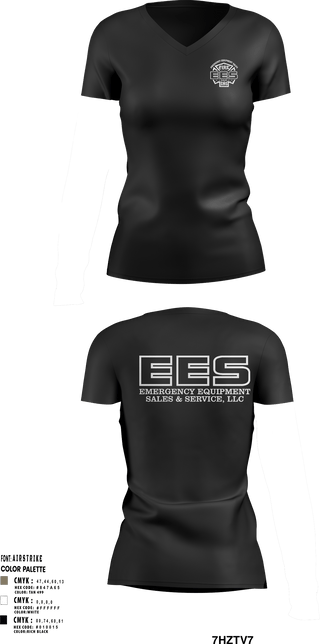 Women's Short Sleeve Vneck Shirt, Emergency Equipment Sales & Service, , Teamtime, Team time, sublimation, custom sports apparel, team uniforms, spirit wear, spiritwear, sports uniforms, custom shirts, team store, custom team store, fundraiser sports, apparel fundraiser