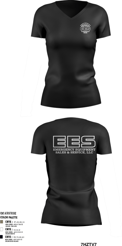 Emergency Equipment Sales & Service 90010417 Women's Short Sleeve V-neck Shirt - 3
