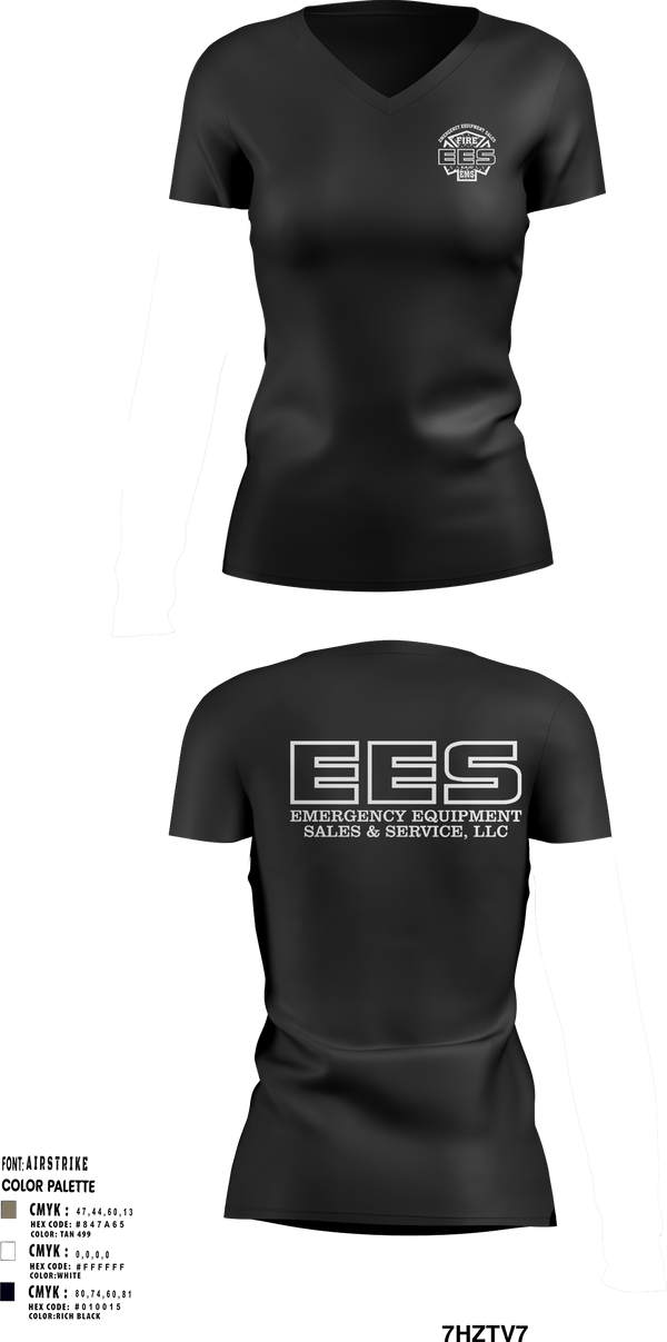 Women's Short Sleeve Vneck Shirt, Emergency Equipment Sales & Service, , Teamtime, Team time, sublimation, custom sports apparel, team uniforms, spirit wear, spiritwear, sports uniforms, custom shirts, team store, custom team store, fundraiser sports, apparel fundraiser