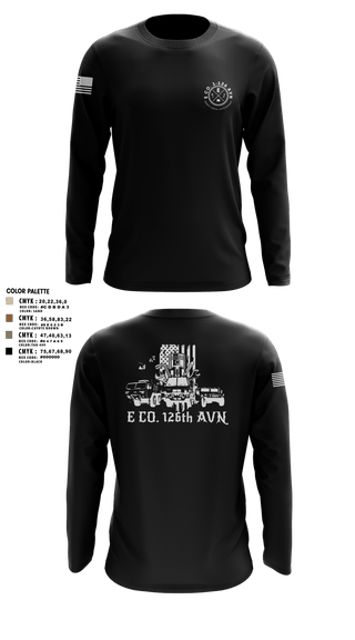 Long Sleeve Performance Shirt, B Co. 1-126AVN, Army, Teamtime, Team time, sublimation, custom sports apparel, team uniforms, spirit wear, spiritwear, sports uniforms, custom shirts, team store, custom team store, fundraiser sports, apparel fundraiser