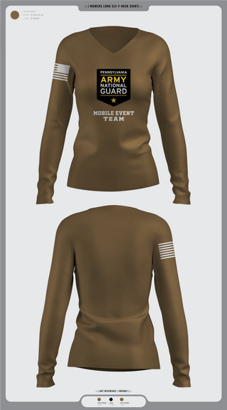 Womens Long Sleeve Vneck Shirt, Recruiting, National Guard, Teamtime, Team time, sublimation, custom sports apparel, team uniforms, spirit wear, spiritwear, sports uniforms, custom shirts, team store, custom team store, fundraiser sports, apparel fundraiser