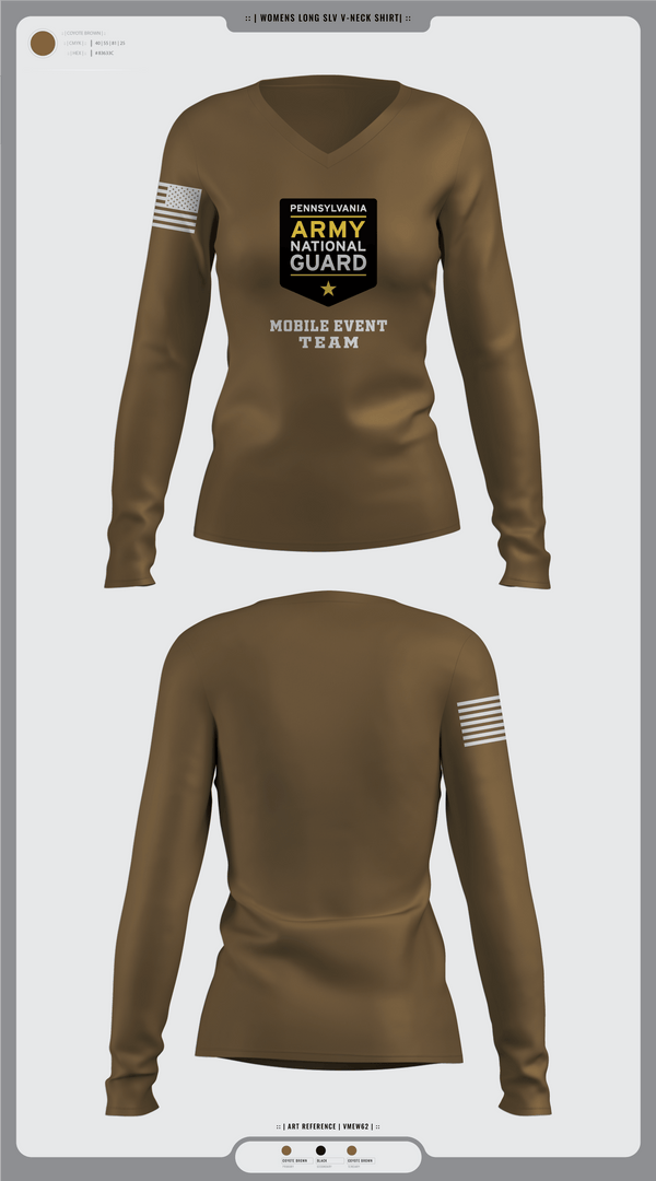 Womens Long Sleeve Vneck Shirt, Recruiting, National Guard, Teamtime, Team time, sublimation, custom sports apparel, team uniforms, spirit wear, spiritwear, sports uniforms, custom shirts, team store, custom team store, fundraiser sports, apparel fundraiser