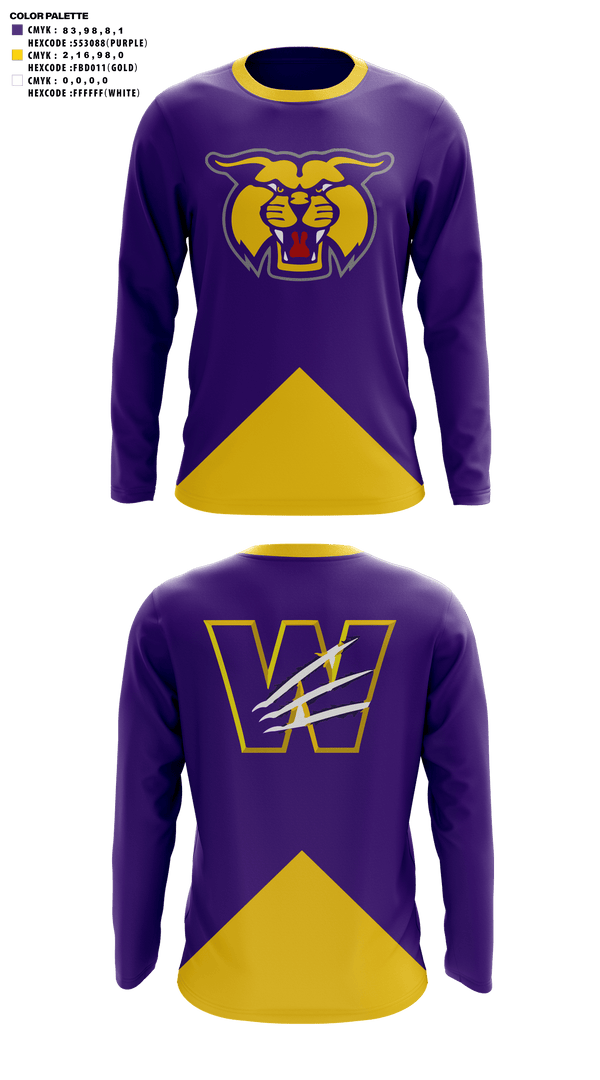 Long Sleeve Performance Shirt, Wilder High School Cheer, Cheer, Teamtime, Team time, sublimation, custom sports apparel, team uniforms, spirit wear, spiritwear, sports uniforms, custom shirts, team store, custom team store, fundraiser sports, apparel fundraiser