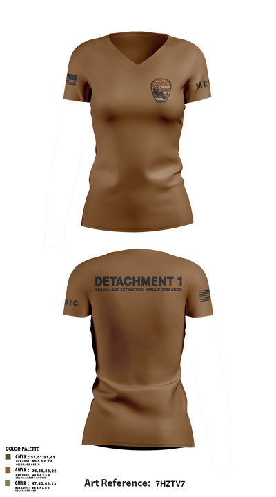 Detachment 1 27221981 Women's Short Sleeve V-neck Shirt - 11