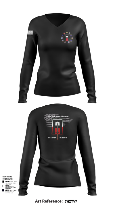 5th Armored Brigade 44800890 Women's Long Sleeve V-neck Shirt - 103