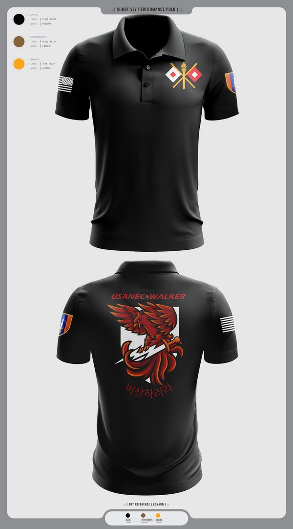 Short Sleeve Performance Polo, USANEC-WALKER, Army, Teamtime, Team time, sublimation, custom sports apparel, team uniforms, spirit wear, spiritwear, sports uniforms, custom shirts, team store, custom team store, fundraiser sports, apparel fundraiser