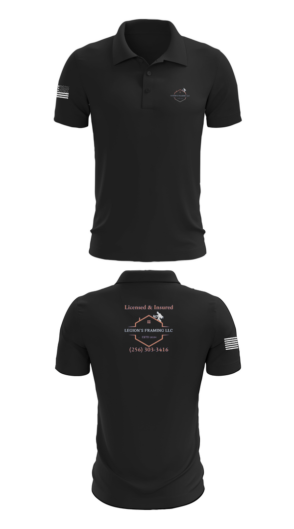 Short Sleeve Performance Polo, LEGION'S FRAMING LLC, , Teamtime, Team time, sublimation, custom sports apparel, team uniforms, spirit wear, spiritwear, sports uniforms, custom shirts, team store, custom team store, fundraiser sports, apparel fundraiser