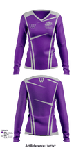 Walnut Middle School 47945312 Women's Long Sleeve V-neck Shirt - 114
