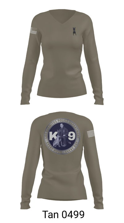 Los Alamitos Police K9 92789810 Women's Long Sleeve V-neck Shirt - 73