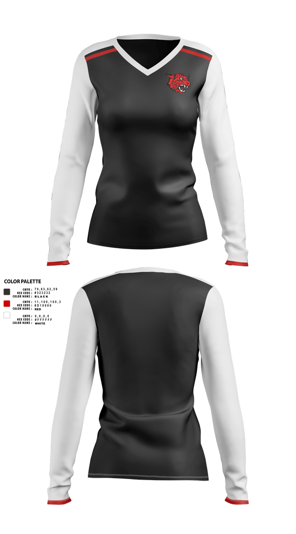 Womens Long Sleeve Vneck Shirt 1, Kirbyville High School Basketball, Women's Basketball, Teamtime, Team time, sublimation, custom sports apparel, team uniforms, spirit wear, spiritwear, sports uniforms, custom shirts, team store, custom team store, fundraiser sports, apparel fundraiser