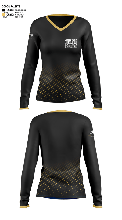 FCC 52982820 Women's Long Sleeve V-neck Shirt -1 1
