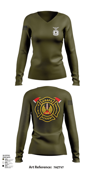 Women's Long Sleeve Vneck Shirt, 435th CTS, Air Force, Teamtime, Team time, sublimation, custom sports apparel, team uniforms, spirit wear, spiritwear, sports uniforms, custom shirts, team store, custom team store, fundraiser sports, apparel fundraiser