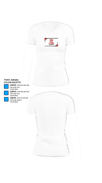 Ottumwa bulldogs 56232716 Women's Short Sleeve V-neck Shirt - 18