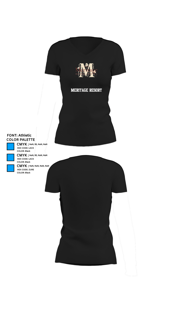 Womens Short Sleeve Vneck Shirt, Meritage resort, , Teamtime, Team time, sublimation, custom sports apparel, team uniforms, spirit wear, spiritwear, sports uniforms, custom shirts, team store, custom team store, fundraiser sports, apparel fundraiser