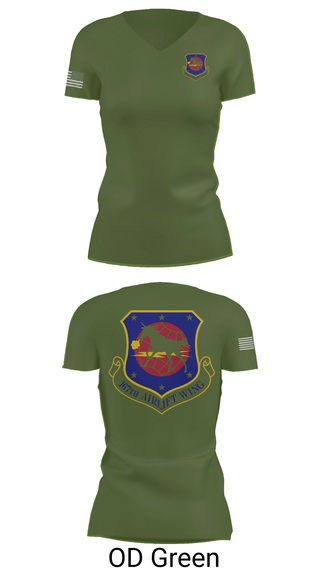 Womens Short Sleeve Vneck Shirt, 167th air wing, , Teamtime, Team time, sublimation, custom sports apparel, team uniforms, spirit wear, spiritwear, sports uniforms, custom shirts, team store, custom team store, fundraiser sports, apparel fundraiser