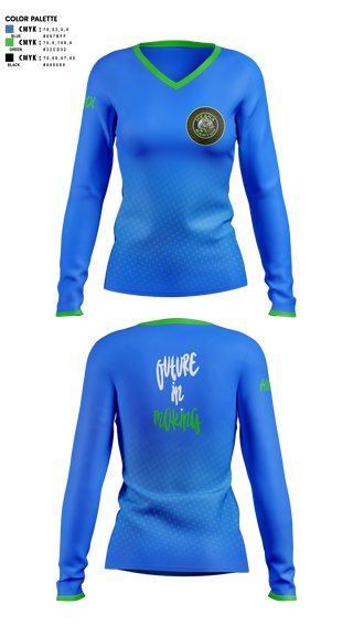 Womens Long Sleeve Vneck Shirt, meana raptor, Golf, Teamtime, Team time, sublimation, custom sports apparel, team uniforms, spirit wear, spiritwear, sports uniforms, custom shirts, team store, custom team store, fundraiser sports, apparel fundraiser