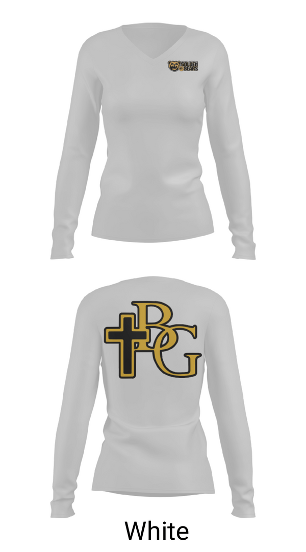 Women's Long Sleeve Vneck Shirt, Bishop Garrigan Catholic Junior High School Track, Track & Field, Teamtime, Team time, sublimation, custom sports apparel, team uniforms, spirit wear, spiritwear, sports uniforms, custom shirts, team store, custom team store, fundraiser sports, apparel fundraiser