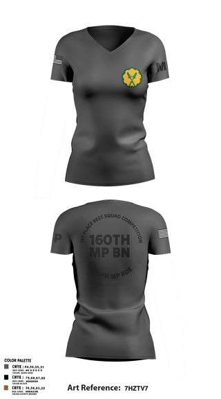 Womens Short Sleeve Vneck Shirt, 160th mp bn, Army, Teamtime, Team time, sublimation, custom sports apparel, team uniforms, spirit wear, spiritwear, sports uniforms, custom shirts, team store, custom team store, fundraiser sports, apparel fundraiser