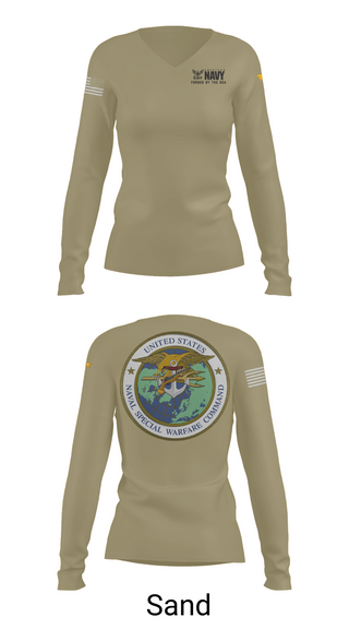 Womens Long Sleeve Vneck Shirt, SEAL Team, Navy, Teamtime, Team time, sublimation, custom sports apparel, team uniforms, spirit wear, spiritwear, sports uniforms, custom shirts, team store, custom team store, fundraiser sports, apparel fundraiser