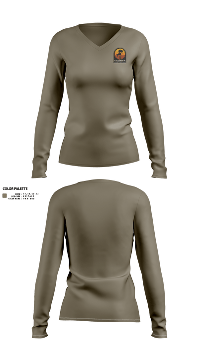 Acosta Construction Services 3316736 Women's Long Sleeve V-neck Shirt - 1