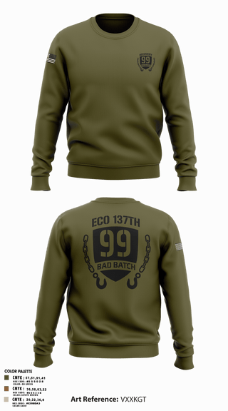 Crew Neck Sweatshirt, 137th Echo Company1-137th AV E co, National Guard, Teamtime, Team time, sublimation, custom sports apparel, team uniforms, spirit wear, spiritwear, sports uniforms, custom shirts, team store, custom team store, fundraiser sports, apparel fundraiser