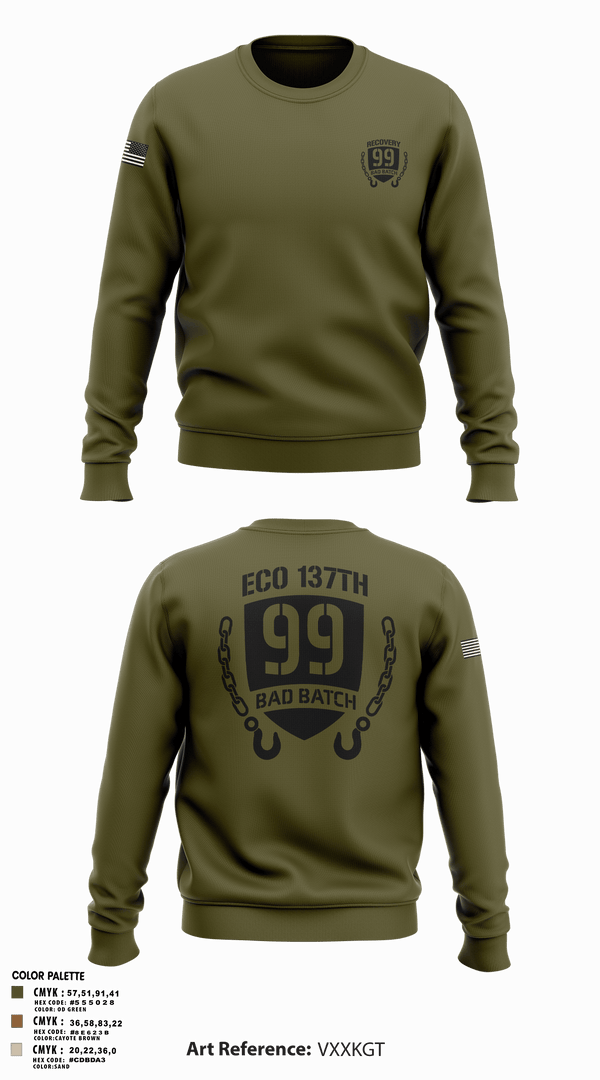 Crew Neck Sweatshirt, 137th Echo Company1-137th AV E co, National Guard, Teamtime, Team time, sublimation, custom sports apparel, team uniforms, spirit wear, spiritwear, sports uniforms, custom shirts, team store, custom team store, fundraiser sports, apparel fundraiser