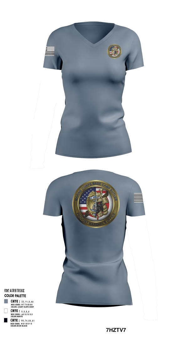 Women's Short Sleeve Vneck Shirt, Okinawa Provost Marshals office, Marines, Teamtime, Team time, sublimation, custom sports apparel, team uniforms, spirit wear, spiritwear, sports uniforms, custom shirts, team store, custom team store, fundraiser sports, apparel fundraiser